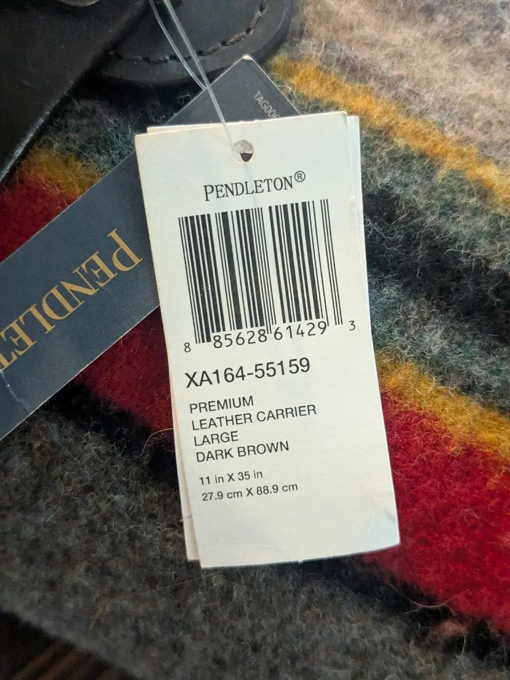 Pendleton Nature Valley Wool Blanket Roll - Brown with Red & Gold Stripes